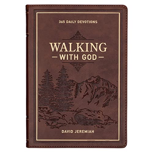 Devotional Walking with God Large Print Faux Leather - Leather