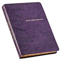 KJV Holy Bible, Thinline Large Print Faux Leather Red Letter Edition Thumb Index & Ribbon Marker, King James Version, Purple Floral - Leather
