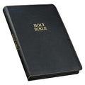 KJV Holy Bible, Thinline Large Print Faux Leather Red Letter Edition Thumb Index & Ribbon Marker, King James Version, Black, Zipper Closure - Leather
