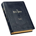 KJV Holy Bible, Giant Print Full-Size Faux Leather Red Letter Edition - Thumb Index & Ribbon Marker, King James Version, Midnight Blue - Leather