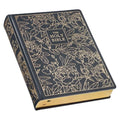 KJV Holy Bible, Large Print Note-Taking Bible, Faux Leather Hardcover - King James Version, Navy W/Gold Floral - Leather