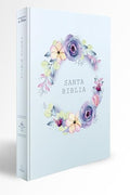 Biblia Rvr 1960 Letra Grande, Manual, Tapa Dura Con Nombres de Dios, Flores Azul / Spanish Bible Rvr 1960 Handy Size, Lp, Hc with Names of God, Blue F - Hardcover