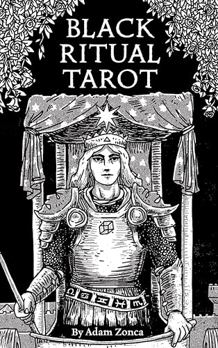 Black Ritual Tarot: Monochromatic 78-Card Tarot Deck with 56-Page Booklet - Black and White Cards for Shadow Work, Divination, Dark and Light Work, Be - Other