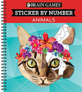 Brain Games - Sticker by Number: Animals (28 Images to Sticker) - Spiral
