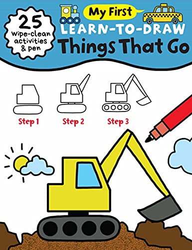 My First Learn-To-Draw: Things That Go: (25 Wipe Clean Activities + Dry Erase Marker) - Spiral
