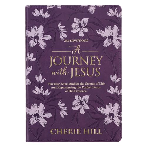 A Journey with Jesus 365 Devotions for Women, Purple Floral Faux Leather Flexcover - Leather