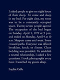 Sophie Calle: The Sleepers - Hardcover