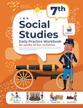 7th Grade Social Studies: Daily Practice Workbook 20 Weeks of Fun Activities History Government Geography Economics + Video Explanations for Each Ques - Paperback