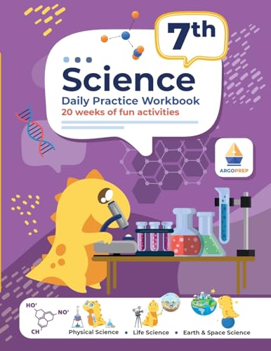 7th Grade Science: Daily Practice Workbook 20 Weeks of Fun Activities (Physical, Life, Earth and Space Science, Engineering Video Explanations Include - Paperback
