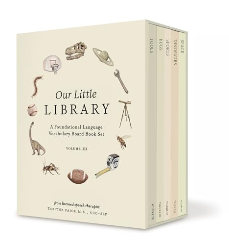 Our Little Library Vol. 3: Dinosaurs, Space, Tools, Bugs, and Sports Board Book Set for Boys & Girls - Hardcover