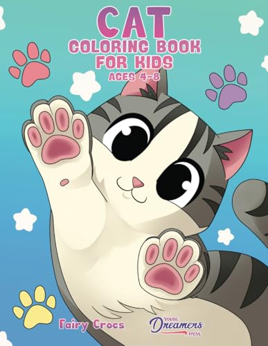Cat Coloring Book for Kids Ages 4-8: Cute and Adorable Cartoon Cats and Kittens - Paperback