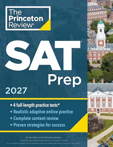 Princeton Review SAT Prep, 2027: 4 Full-Length Practice Tests (2 in Book + 2 Adaptive Tests Online) + Review + Online Tools - Paperback