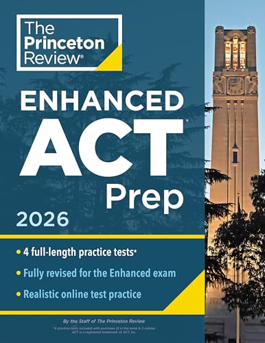 Princeton Review Enhanced ACT Prep, 2026: 4 Practice Tests + Content Review + Strategies - Paperback