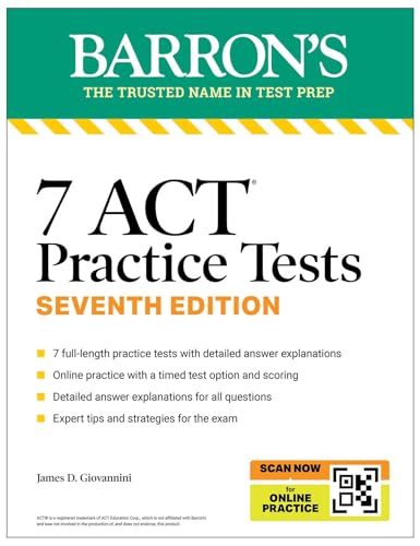 7 ACT Practice Tests, Seventh Edition + Online Practice (2026) - Paperback