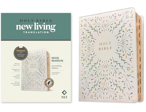 NLT Wide Margin Bible, Filament Enabled (Leatherlike, Grace & Bloom, Indexed, Red Letter) - Imitation Leather