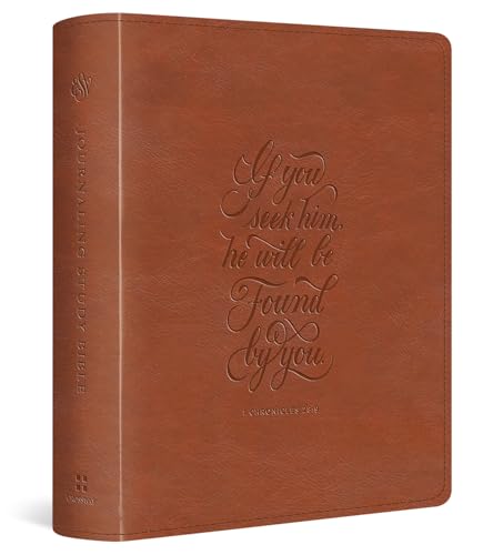 ESV Journaling Study Bible (Trutone, English Saddle, 1 Chronicles 28:9 Design) - Imitation Leather