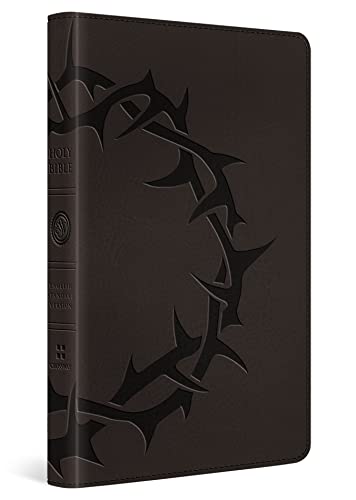 ESV Thinline Bible, Red Letter (Trutone, Charcoal, Crown Design) - Imitation Leather
