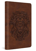 ESV Thinline Bible, Red Letter (Trutone, Brown, Royal Lion Design) - Imitation Leather