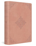 ESV Giant Print Bible, Red Letter (Trutone, Blush Rose, Fleur-De-Lis Design) - Imitation Leather